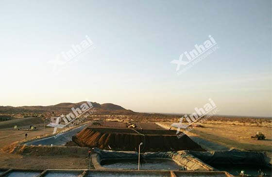a picture shows the gold leaching plant